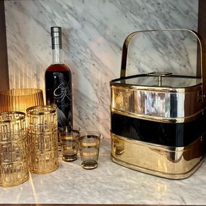 Vintage MCM Culver 514 Triple Reflections Ice Bucket with Box